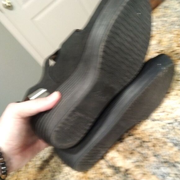 Clarks Collection Soft Cushion Reedly Juno Wedge Heel Sandals Black Women's 9.5W - Picture 8 of 12